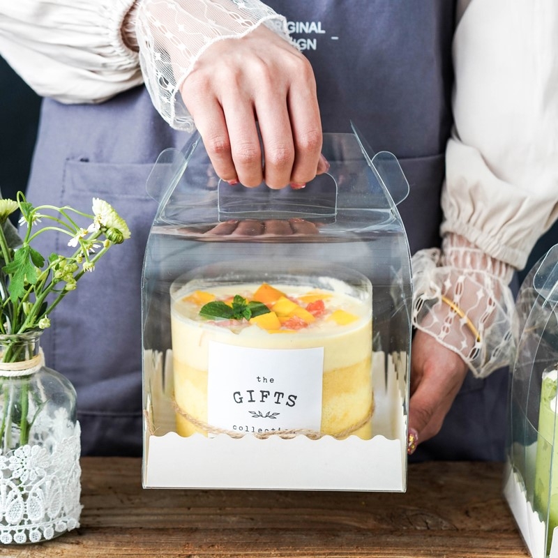 clear box with handle