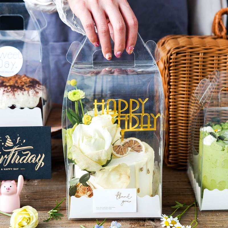 clear box with handle