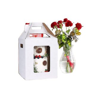 High cake box with handle