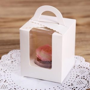 Single cupcake box with handle